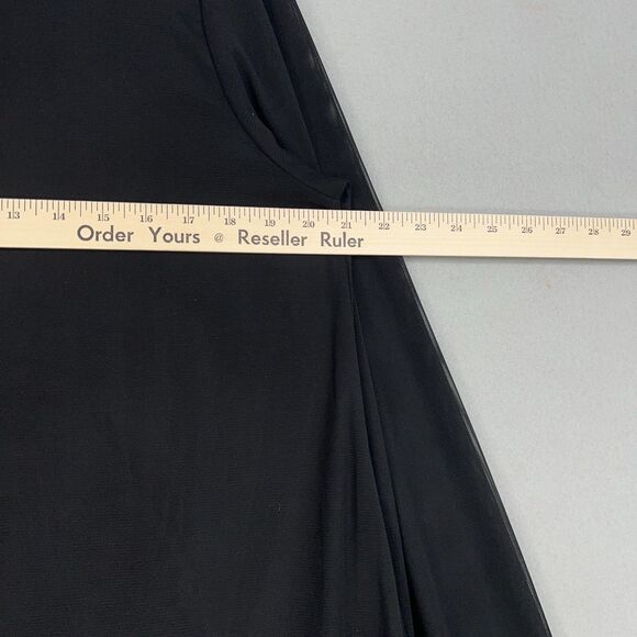 A'nue Ligne Shirt Women Large Black Sheer Mesh Basic Layer Minimal Boho Designer - Picture 10 of 12